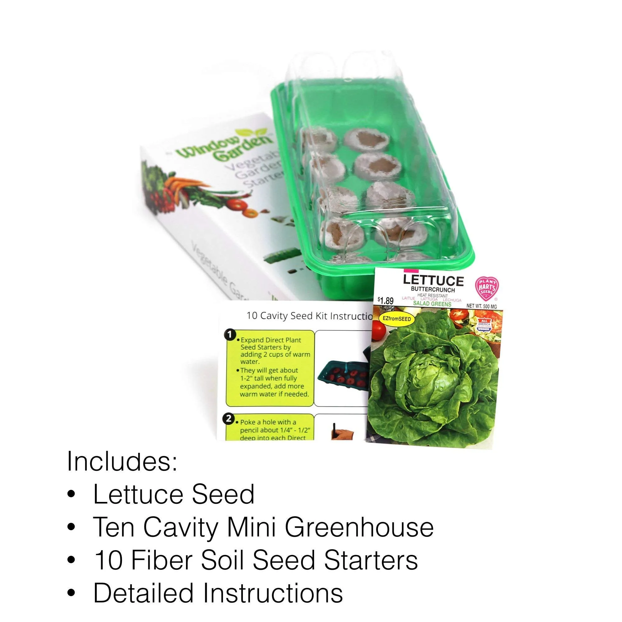 Window Garden - Buttercrunch Lettuce Vegetable Starter Kit - Grow Your Own Food. Germinate