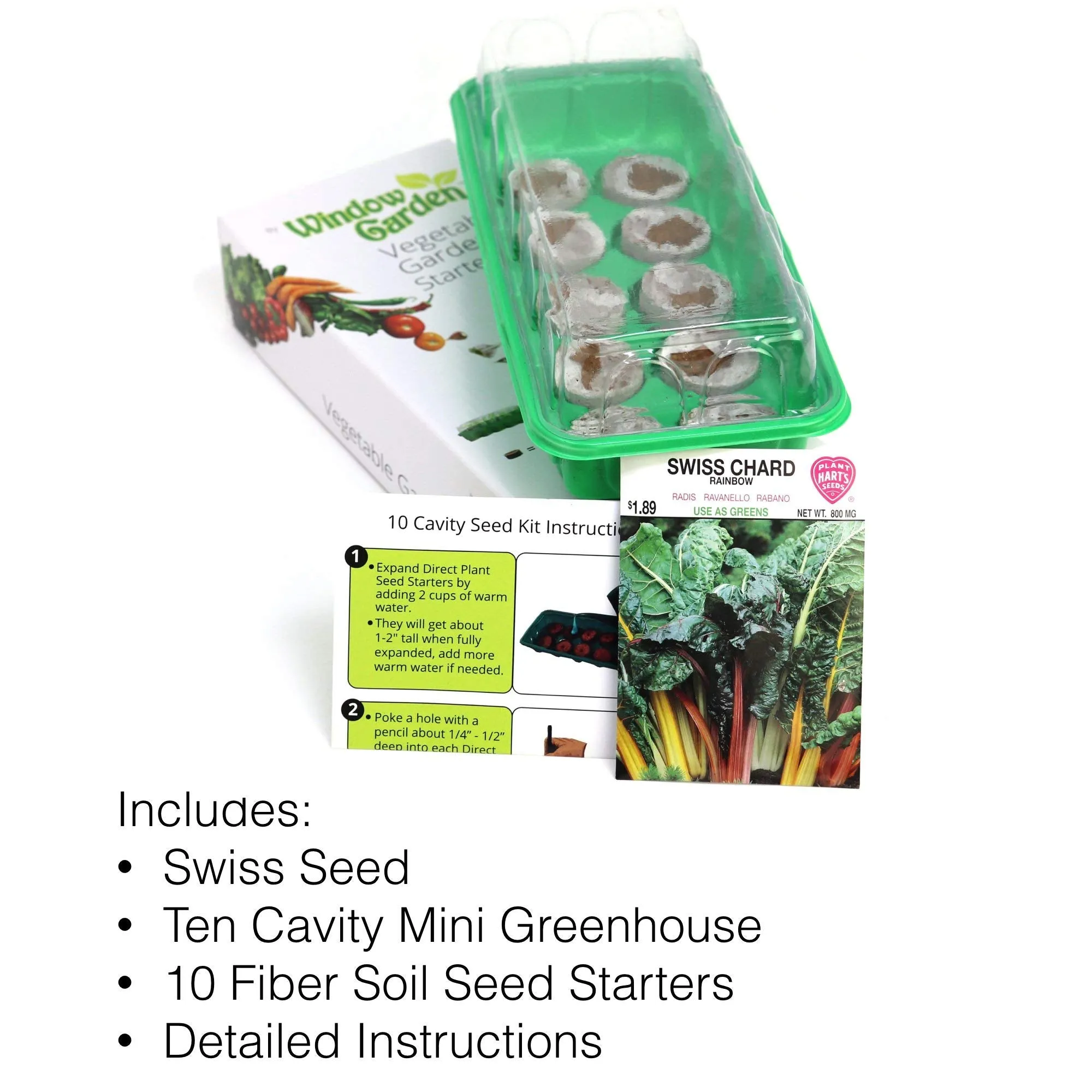 Window Garden - Swiss Chard Vegetable Starter Kit - Grow Your Own Food. Germinate Seeds