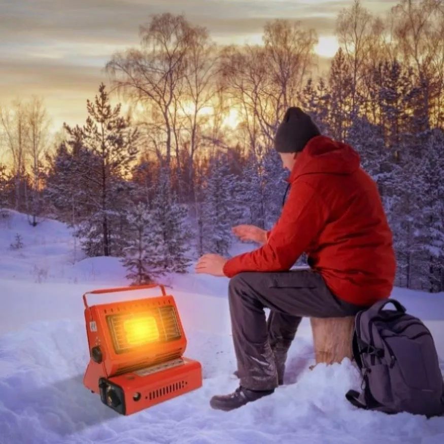 ZUN 2 in 1 Portable Butane Burner Heater Outdoor Butane Gas Heater Warmer Heating Cooking Stove Cooker 30502006